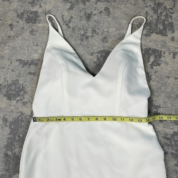 Sarah Seven Viv White Trumpet Wedding Dress Side Sheer Mesh Train Sz 8 - Picture 9 of 17